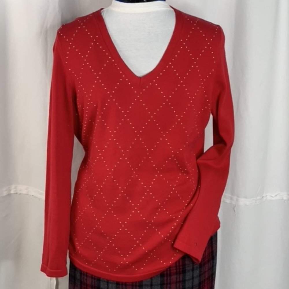 Tommy Hilfiger Sweater L Red 100% Cotton